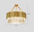 Modern crystal gold metal led pendant lights dining room rectangular