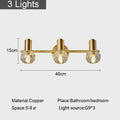 Modern crystal gold wall lamp for bedroom with globe shades