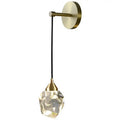 Modern crystal golden wall sconce bedroom warm glass lighting