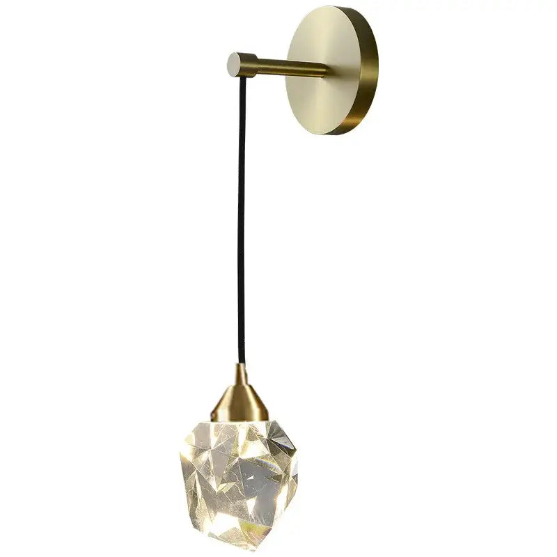 Modern crystal golden wall sconce bedroom warm glass lighting