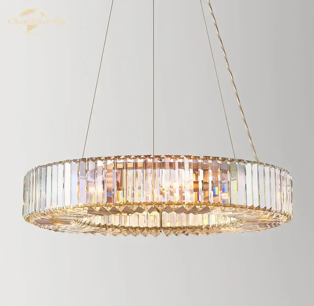 Modern crystal halo pendant light for dining room