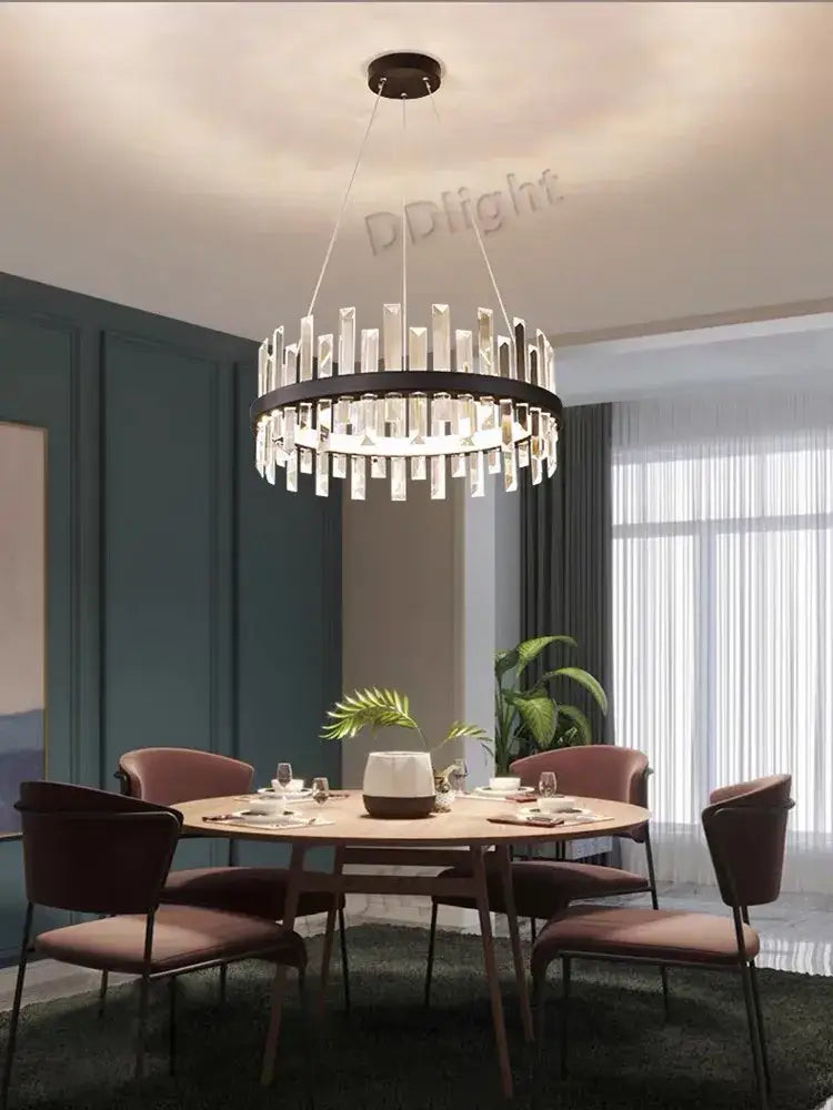 Modern crystal industrial pendant lamps for living room led lighting