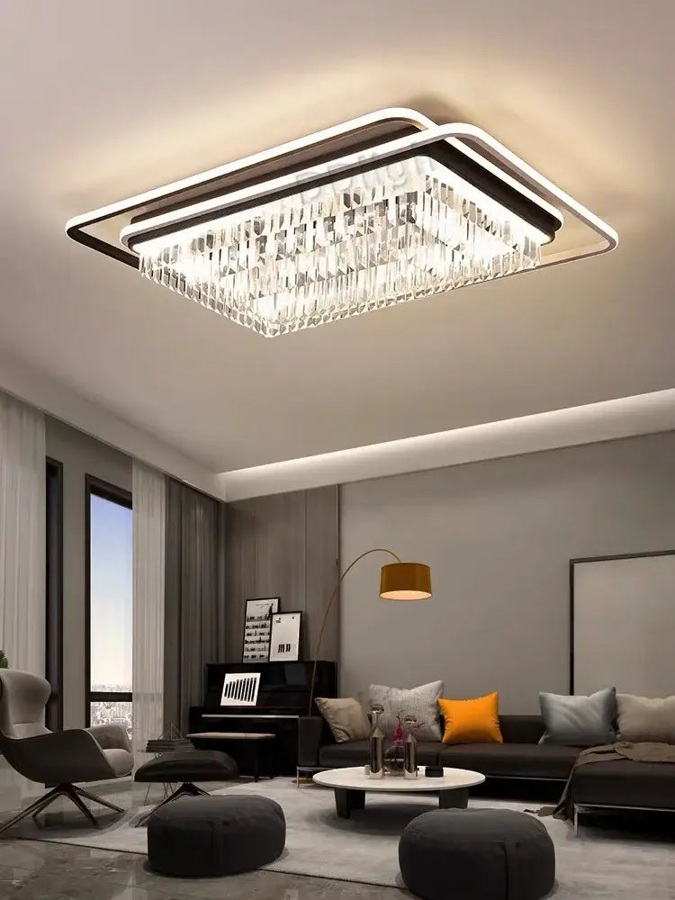 Modern crystal industrial pendant lamps for living room led lighting