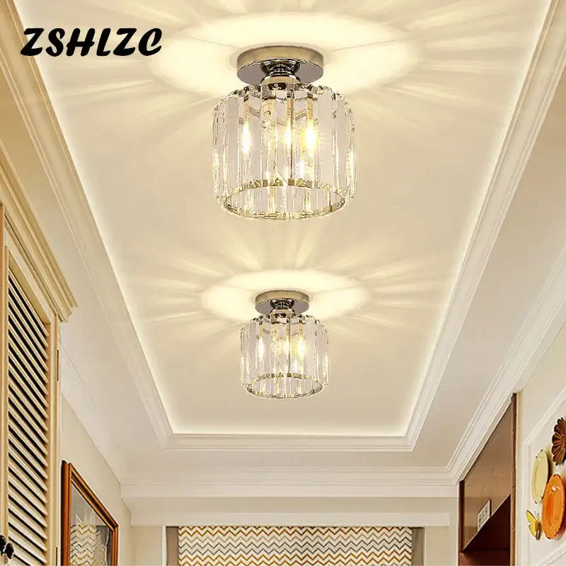 Modern crystal led ceiling light black cube fixture for kitchen