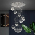 Modern crystal led chandelier – large villa kitchen ceiling light