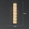 Modern crystal led wall lamp for living room warm faceted sconce