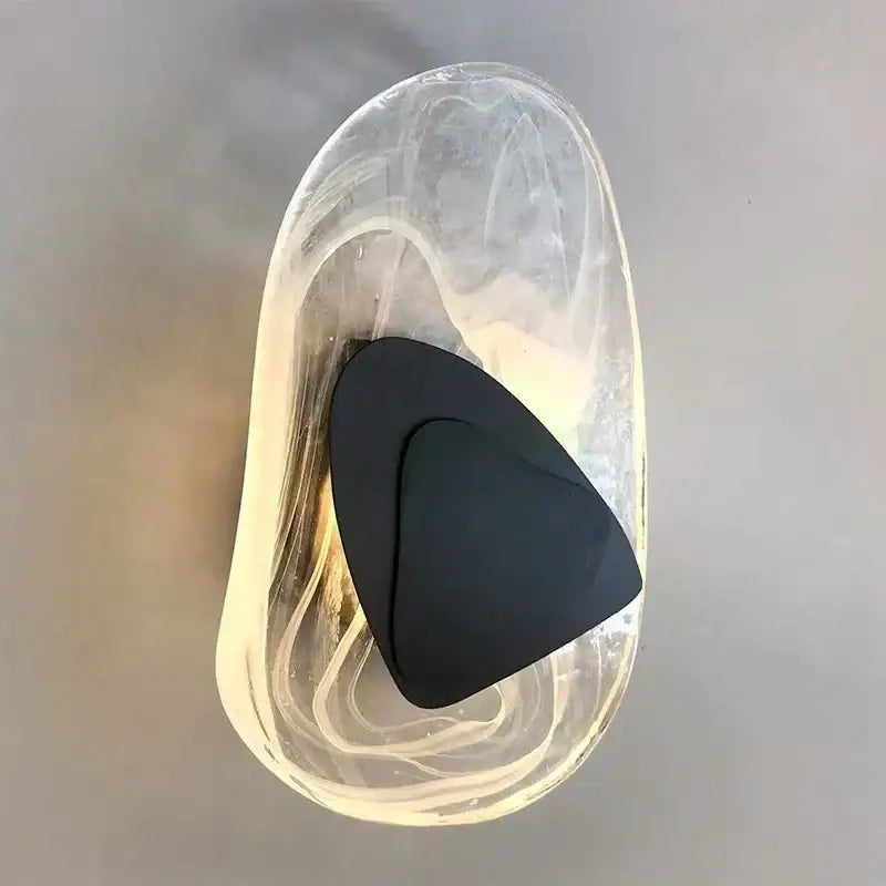 Modern crystal led wall lamp with bronze accent for living room