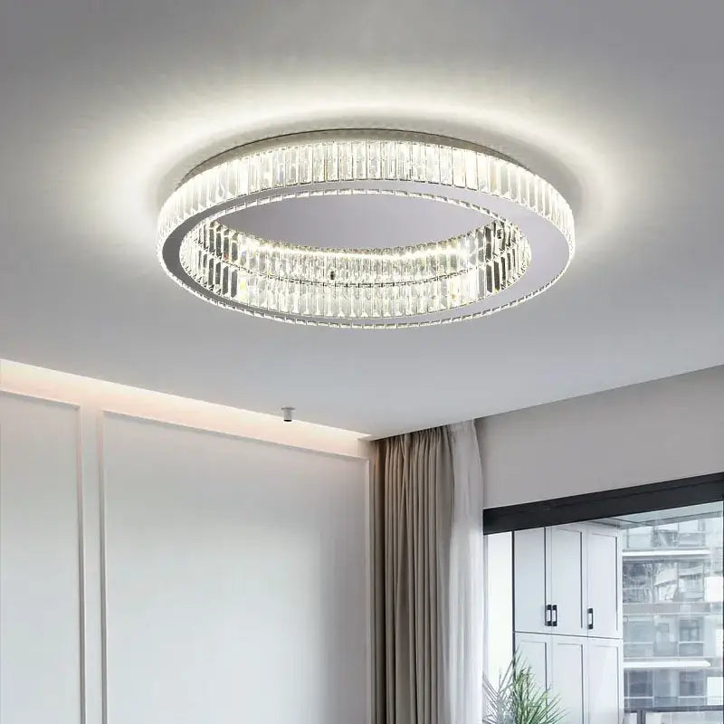 Modern crystal round ceiling lamp living room lighting