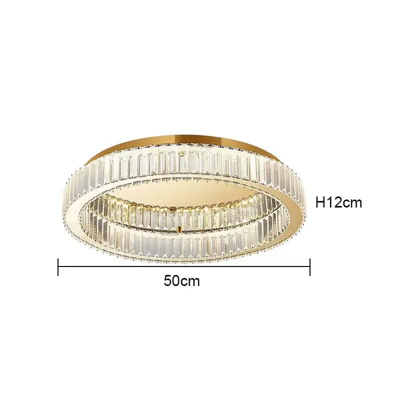 Modern crystal round ceiling lamp living room lighting