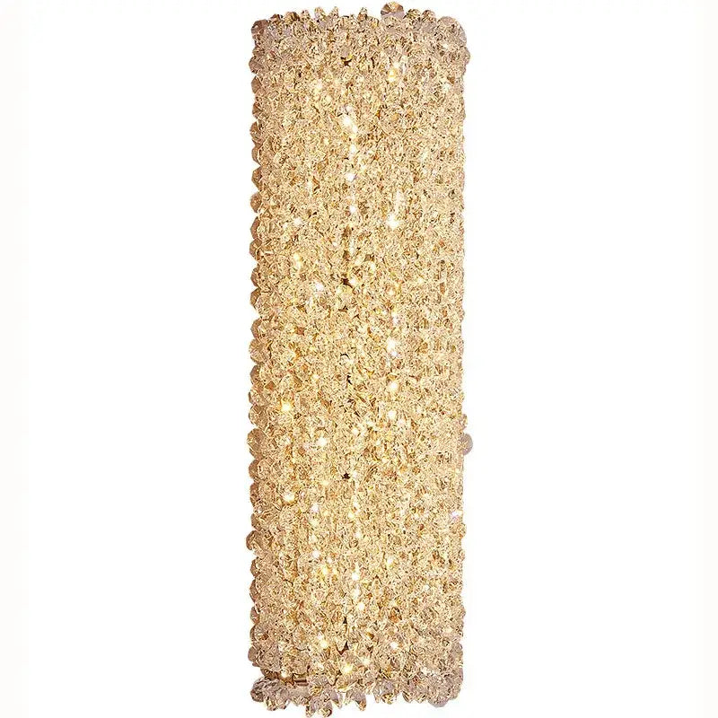 Modern crystal wall lamp bedroom rectangular gold sconce