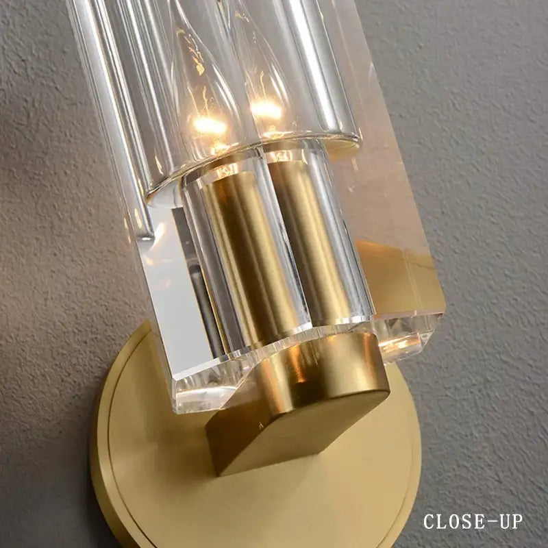 Modern crystal wall lamp gold & black sconce bedroom light fixture
