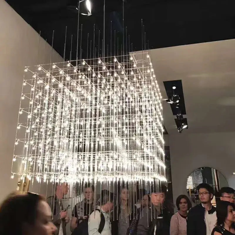 Modern cube led chandelier for luxury dining room and office