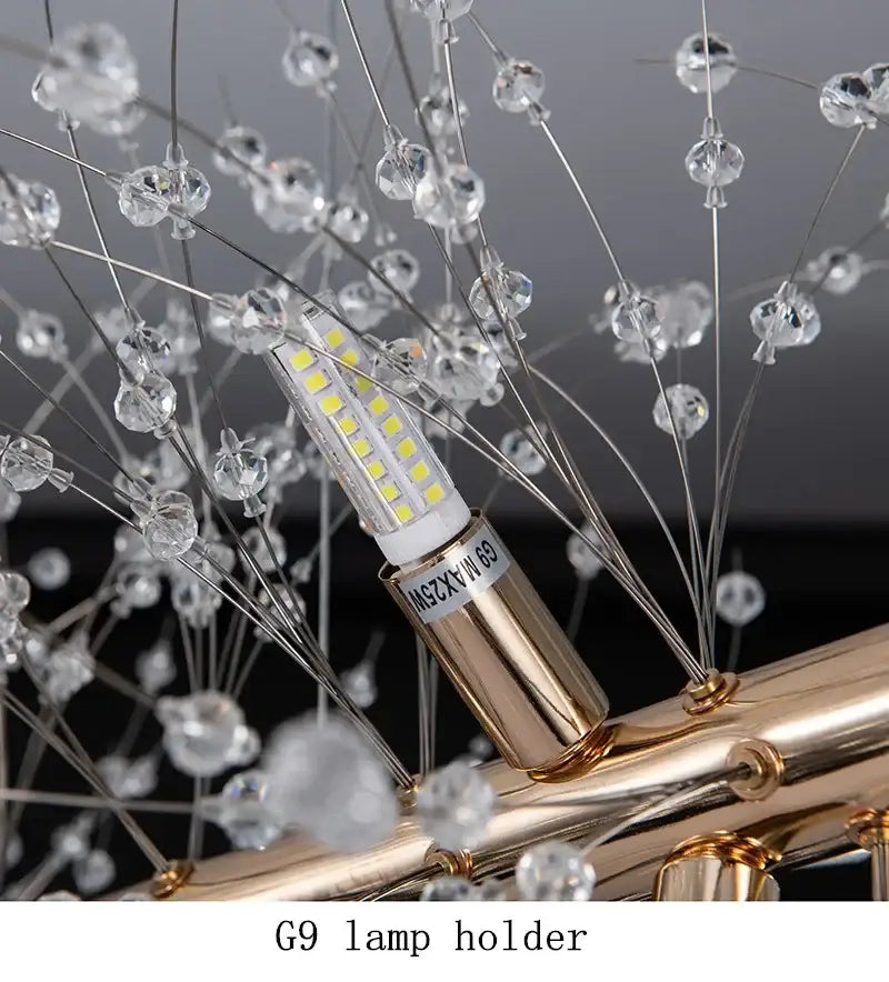Modern dandelion led crystal chandelier for dining room decoration