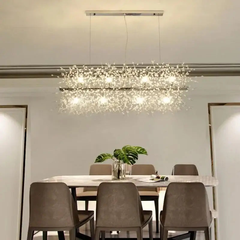 Modern dandelion led crystal chandelier for dining room decoration