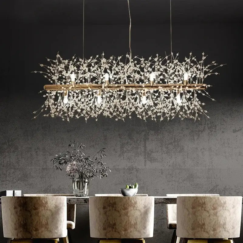 Modern dandelion led crystal chandelier for dining room decoration
