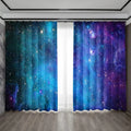 Modern dark blue forest city night view sheer curtains bedroom