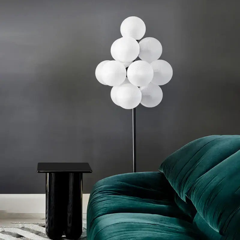 Modern dark brown bubbleglass led floor lamp for living room