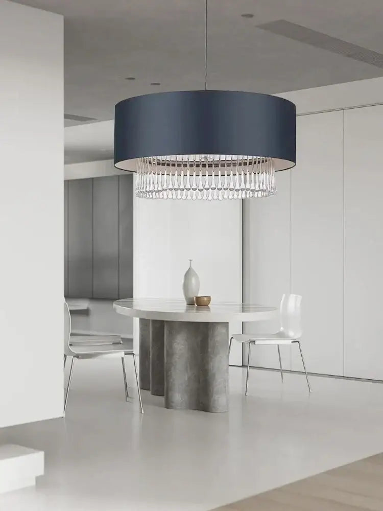 Modern dark gray crystal pendant chandelier dining room led light