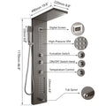 Modern dark grey shower column with massage system for bathroom