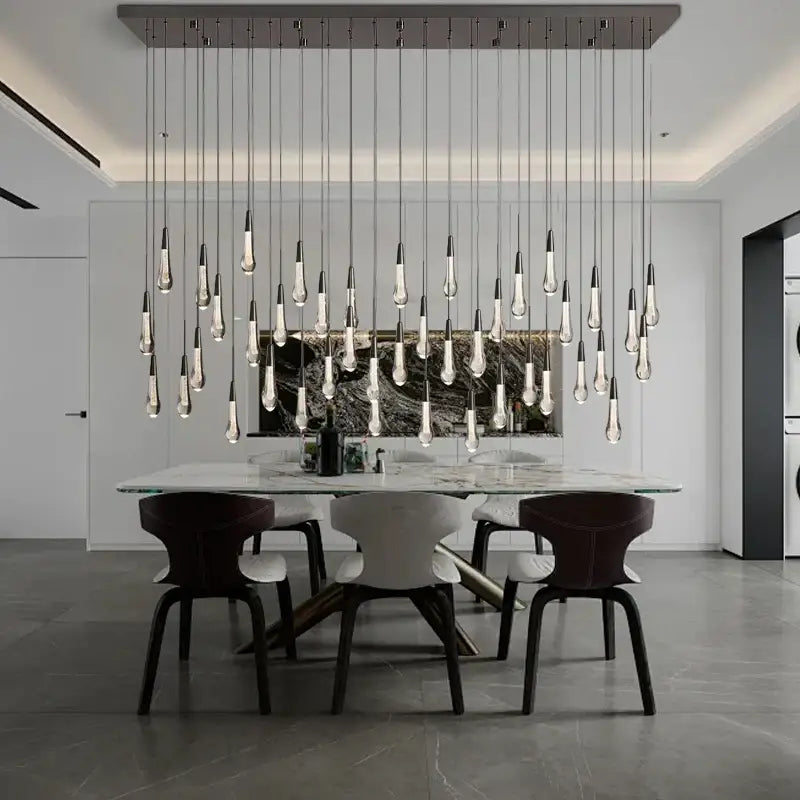 Modern dark metal decorbites crystal water-drop ceiling chandelier dining room