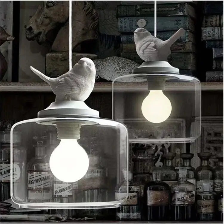 Modern decorbites bird led glass chandelier dining room light