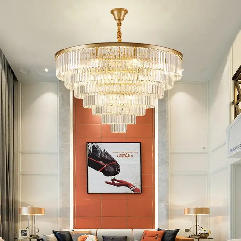 Modern decorbites crystal gold led chandelier for living room