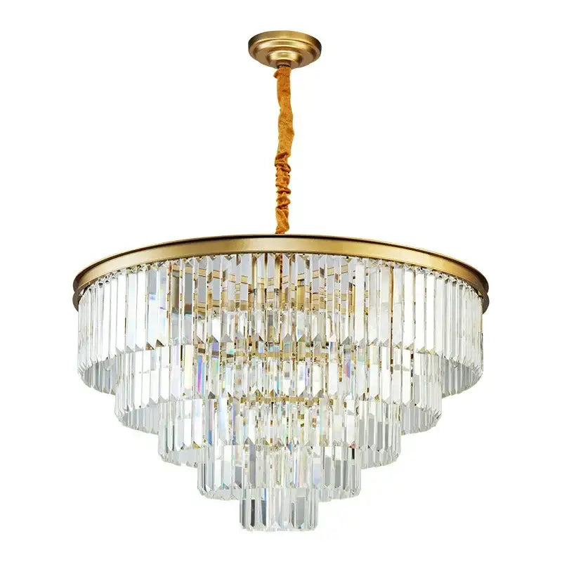 Modern decorbites crystal gold multi-tiered chandelier dining room led