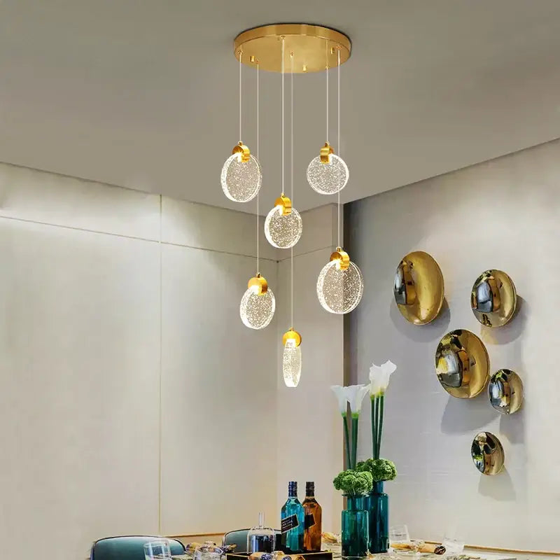 Modern decorbites crystal led chandelier living room orb pendant light