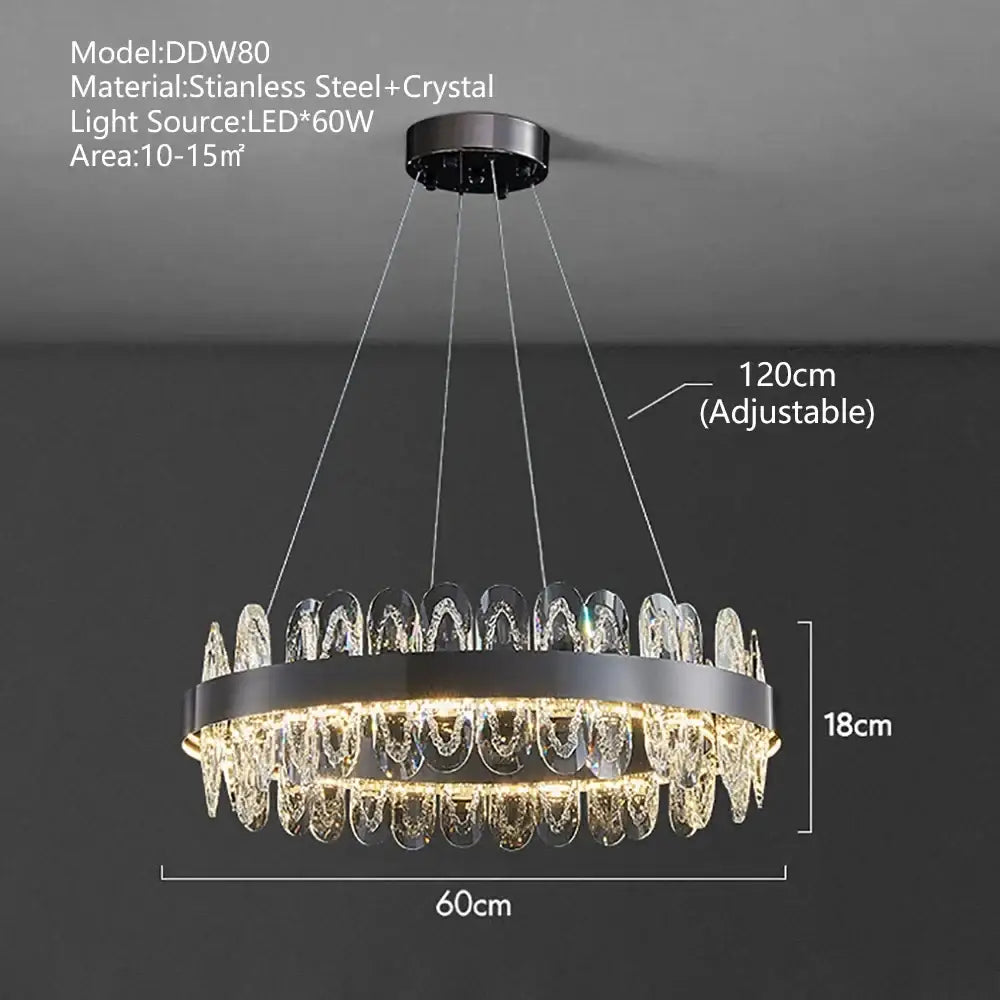Modern decorbites crystal led chandelier living room pendant light