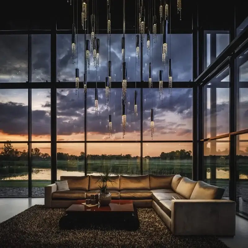 Modern decorbites crystal led chandelier staircase luxury light