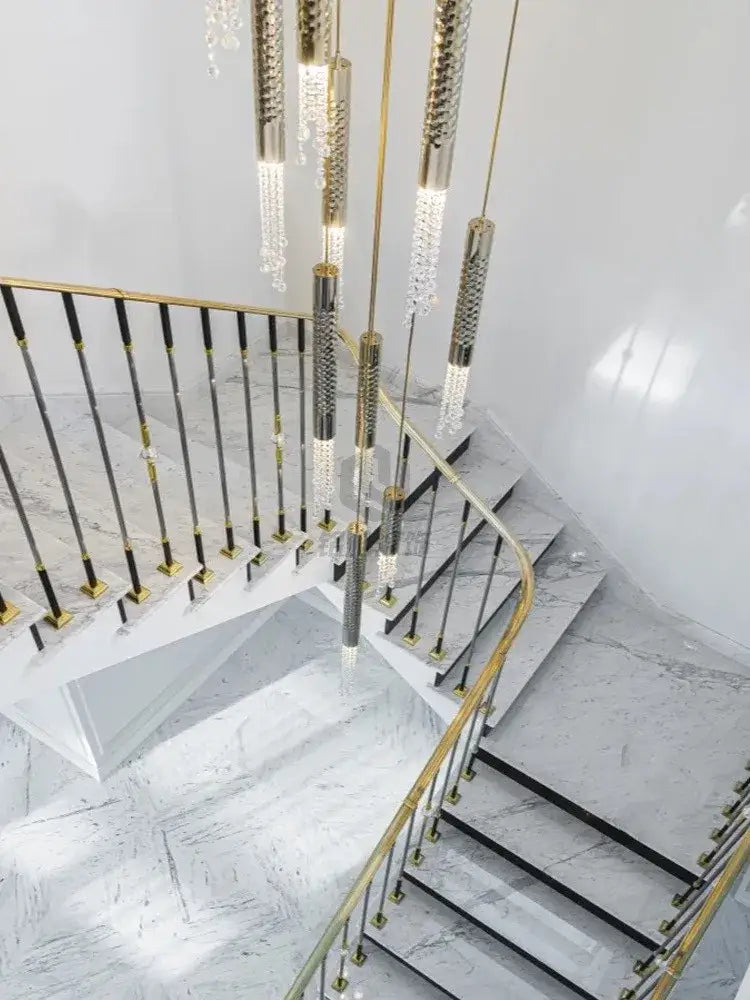 Modern decorbites crystal led large staircase chandelier living room