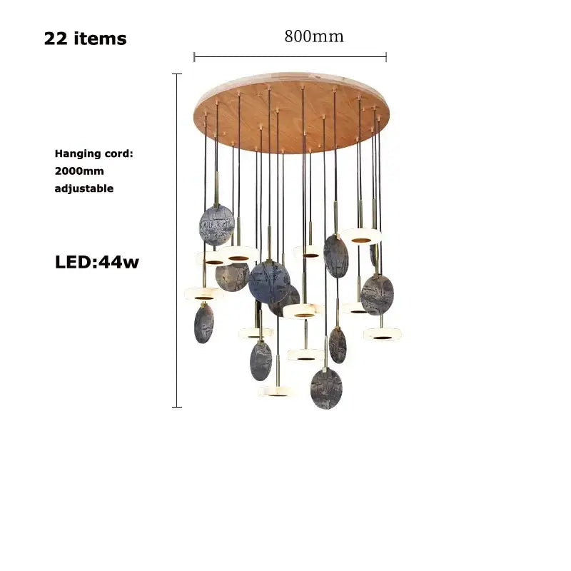 Modern decorbites deco wood and marble led chandelier dining room light