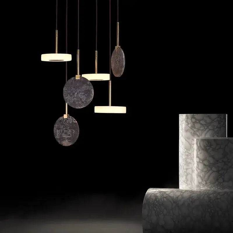 Modern decorbites deco wood and marble led chandelier dining room light