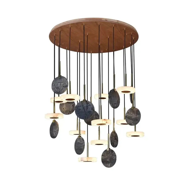 Modern decorbites deco wood and marble led chandelier dining room light