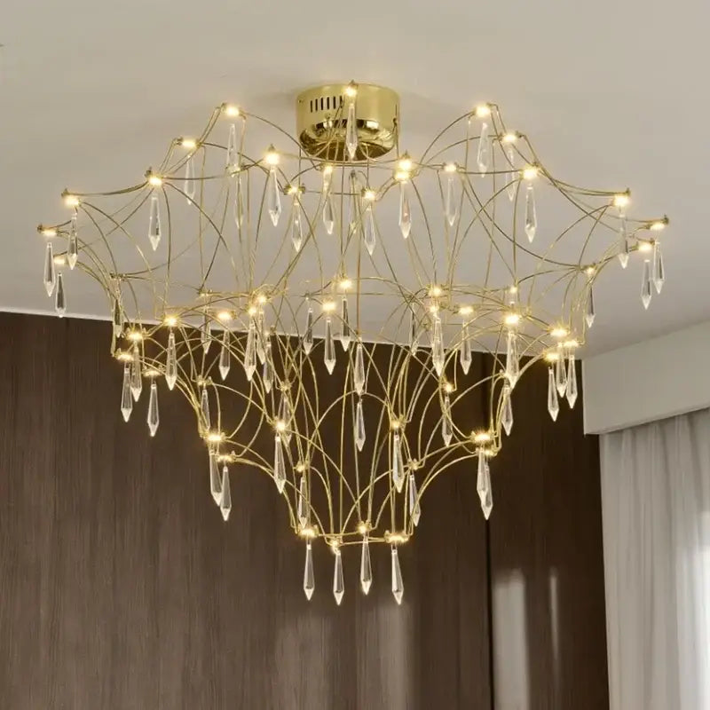 Modern decorbites deluxe crystal star lamp chrome living room chandelier