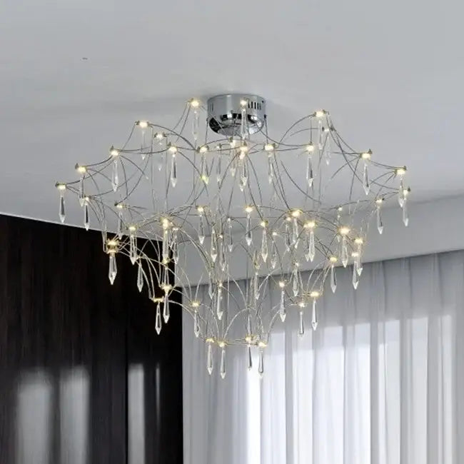 Modern decorbites deluxe crystal star lamp chrome living room chandelier