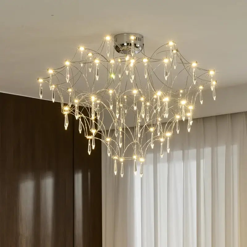 Modern decorbites deluxe crystal star lamp chrome living room chandelier