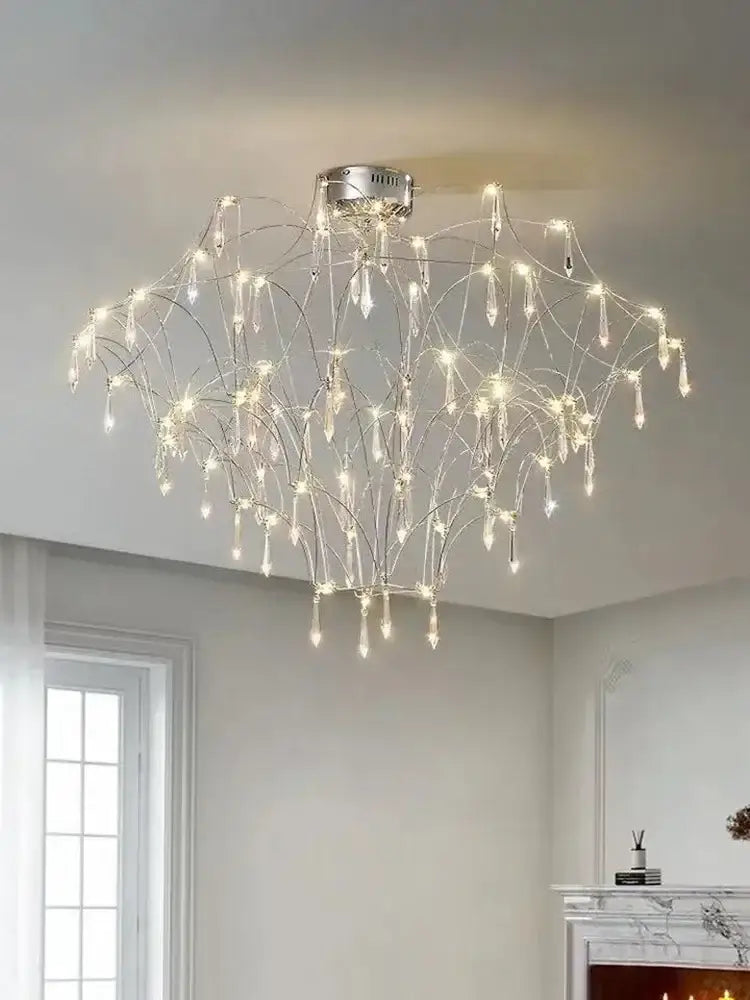 Modern decorbites deluxe crystal star lamp chrome living room chandelier