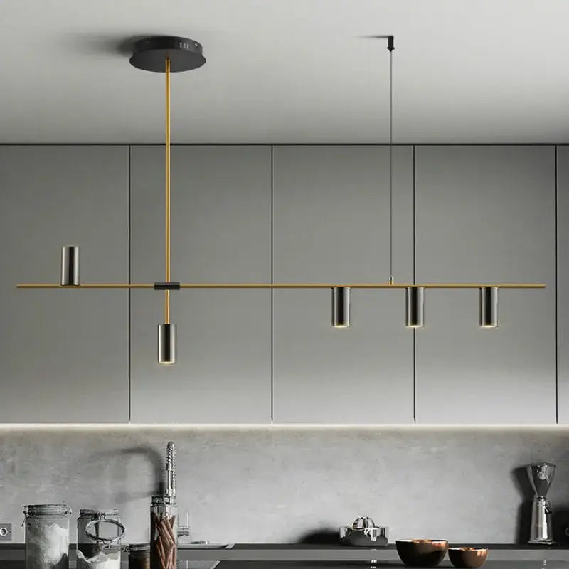 Modern decorbites designer black long chandelier dining room light