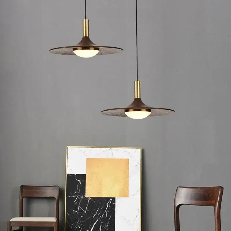 Modern decorbites flying saucer solid wood chandelier bedroom light
