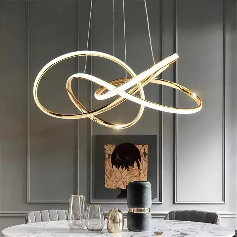 Modern decorbites gold ring led chandelier for dining room lighting