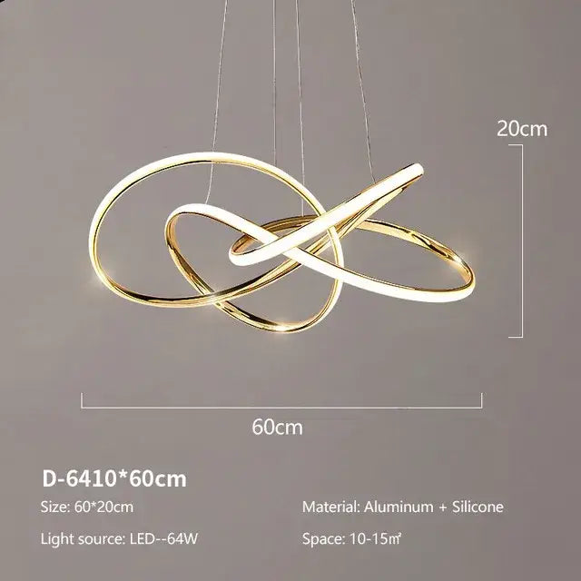 Modern decorbites gold ring led chandelier for dining room lighting