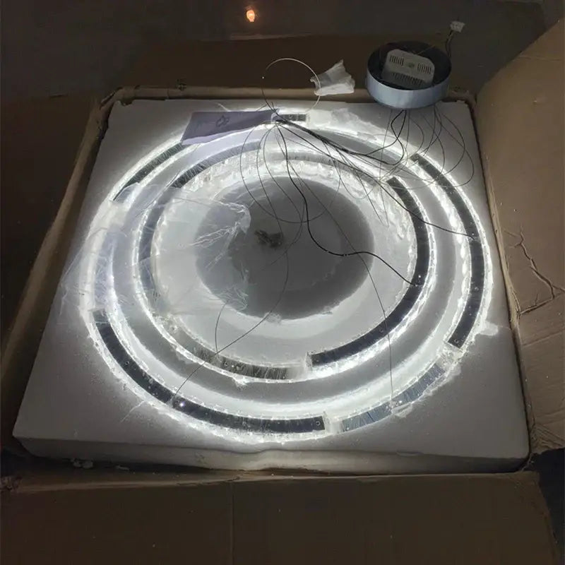 Modern double ring decorbites crystal ceiling chandelier living room