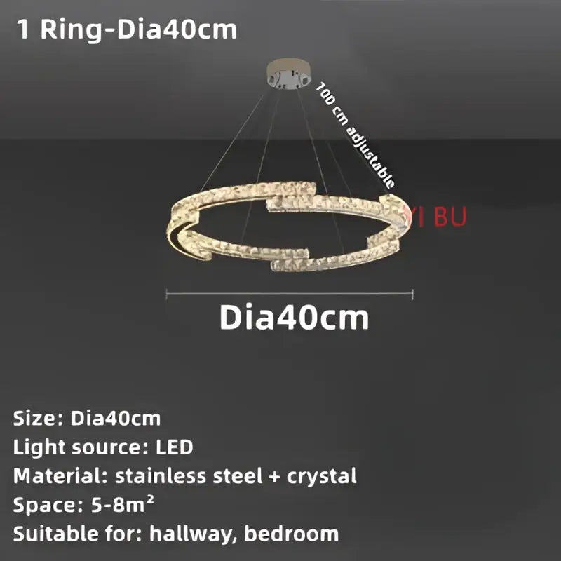 Modern double ring decorbites crystal ceiling chandelier living room