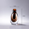 Modern double stained glass vase amber & clear living room terrarium