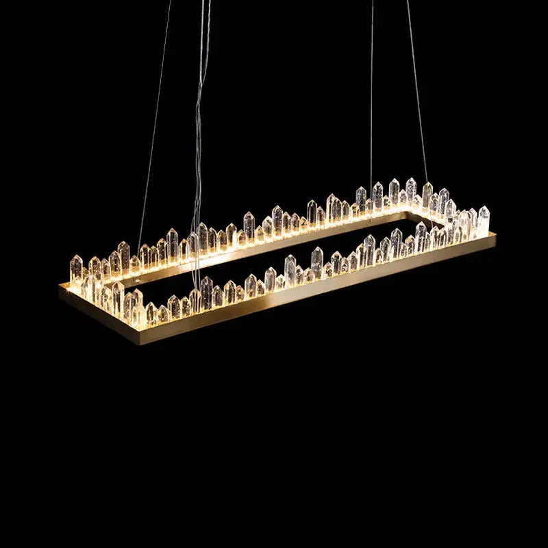 Modern double tier gold dimmalbe led crystal high ceiling chandelier