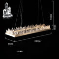 Modern double tier gold dimmalbe led crystal high ceiling chandelier
