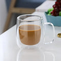Modern double wall glass coffee cup set kitchen espresso mugs