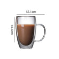 Modern double walled transparent glass cup – kitchen and dining room