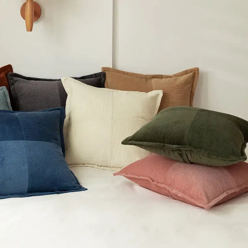 Modern earth tone corduroy pillow cover living room cushion